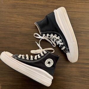 Converse Black Canvas High-Tops with White Soles